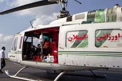 اعزام اورژانس هوایی گیلان برای انتقال مصدومان انفجار هتل اسپیناس آستارا